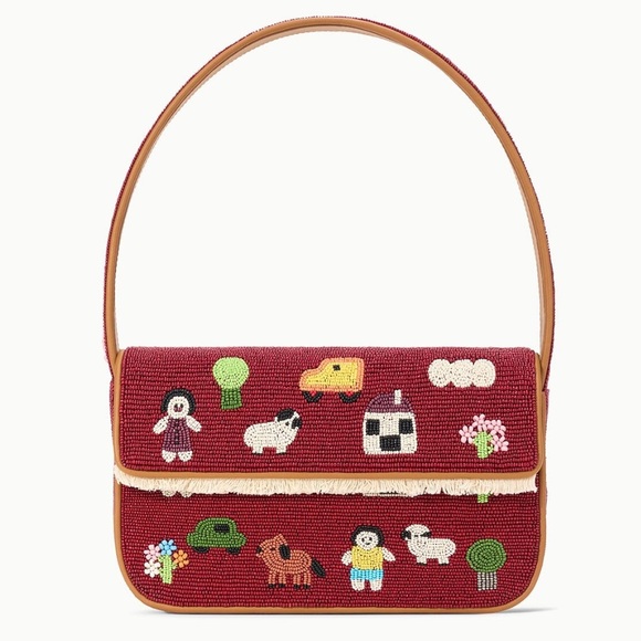 STAUD Handbags - NWT STAUD Tommy Beaded Bag, Town Folk